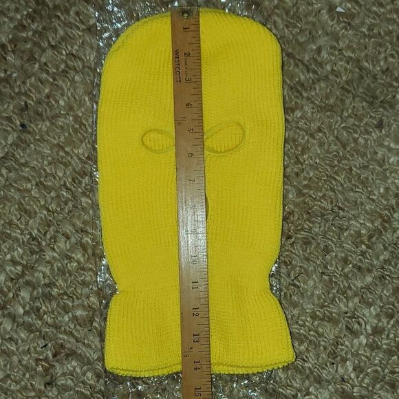 Ski Mask Beanie Balaclava Gothic Punk Solid Yellow NEW - Picture 2 of 4
